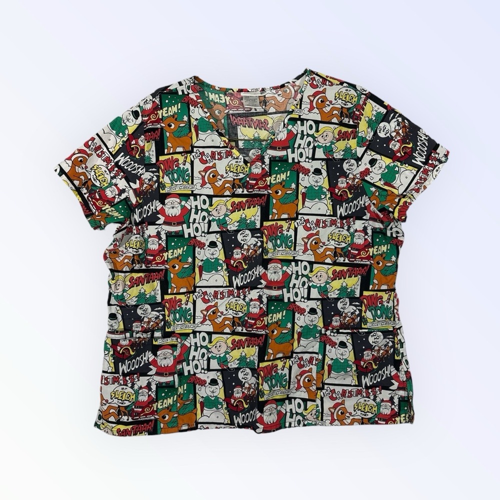 RUDOLPH NURSING MEDICAL SCRUB TOP SIZE 2XL